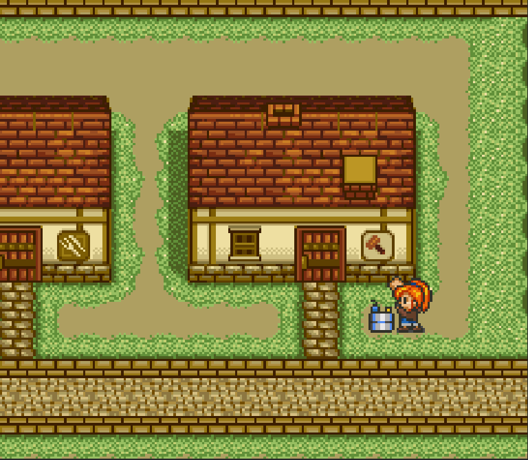 Anne is usually found in the Tool Shop. | Harvest Moon SNES