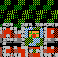 The hidden staircase is behind the throne. | Dragon Quest 1
