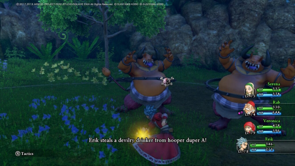 Erik steals a Devilry Drinker. | Dragon Quest XI