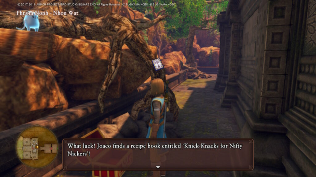 Hero finds the recipe book entitled " Knick-Knacks for Nifty Nickers" | Dragon Quest XI