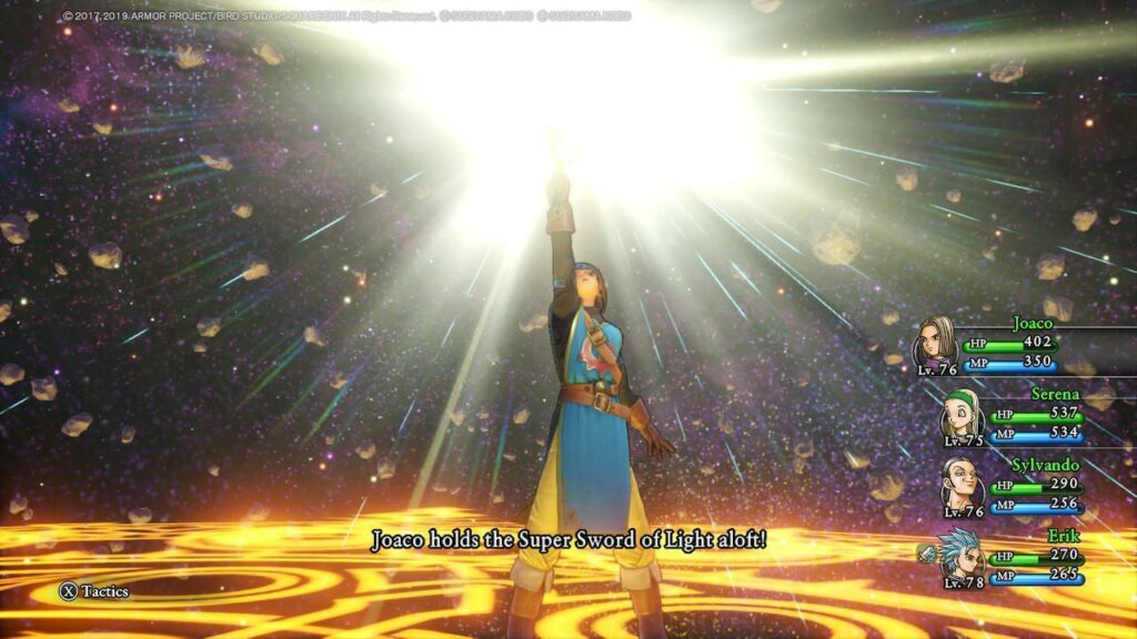 Hero dispelling Calasmos aura. | Dragon Quest XI