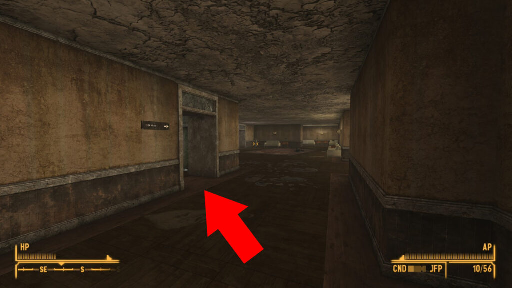 Hallway that leads to the gift shop. Entrance on the left. | Fallout : New Vegas