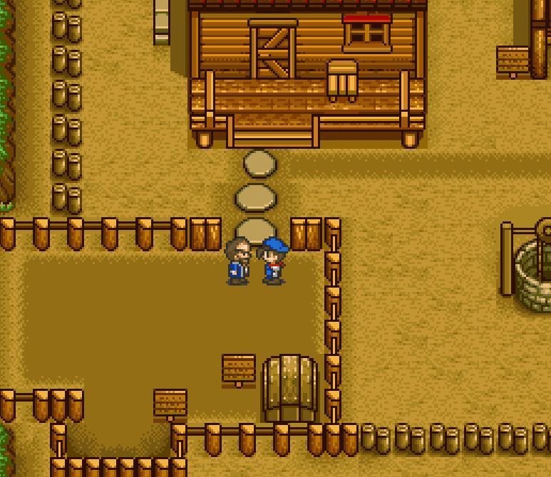 Let the Carpenter borrow your Hammer, he'll give you Golden Hammer as thanks | Harvest Moon SNES