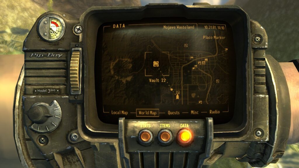 Location of Vault 22. | Fallout: New Vegas - Power Armor Training Perk Prerequisite Quest