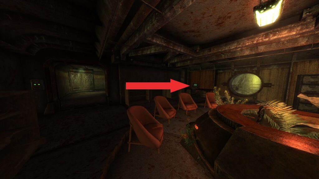 Location of the terminal that you must interact with. | Fallout: New Vegas - Power Armor Training Perk Prerequisite Quest