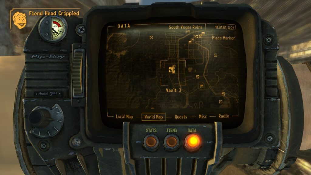 Location of Vault 3. | Fallout: New Vegas - Power Armor Training Perk Prerequisite Quest