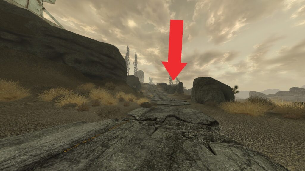 Location of the nightkin with Anabelle from afar. | Fallout: New Vegas - "Eyesight to the Blind" Quest Guide