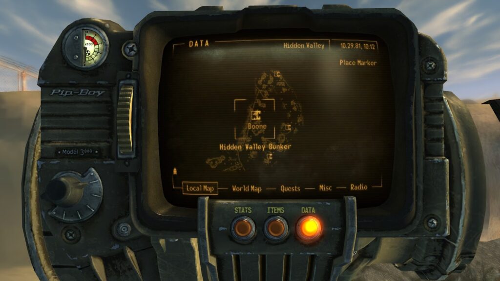 Location of the correct bunker on the map. | Fallout: New Vegas - Power Armor Training Perk Prerequisite Quest