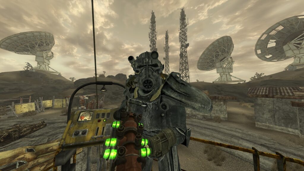Player character waearing the T-45d power armor. | Fallout: New Vegas - "Eyesight to the Blind" Quest Guide
