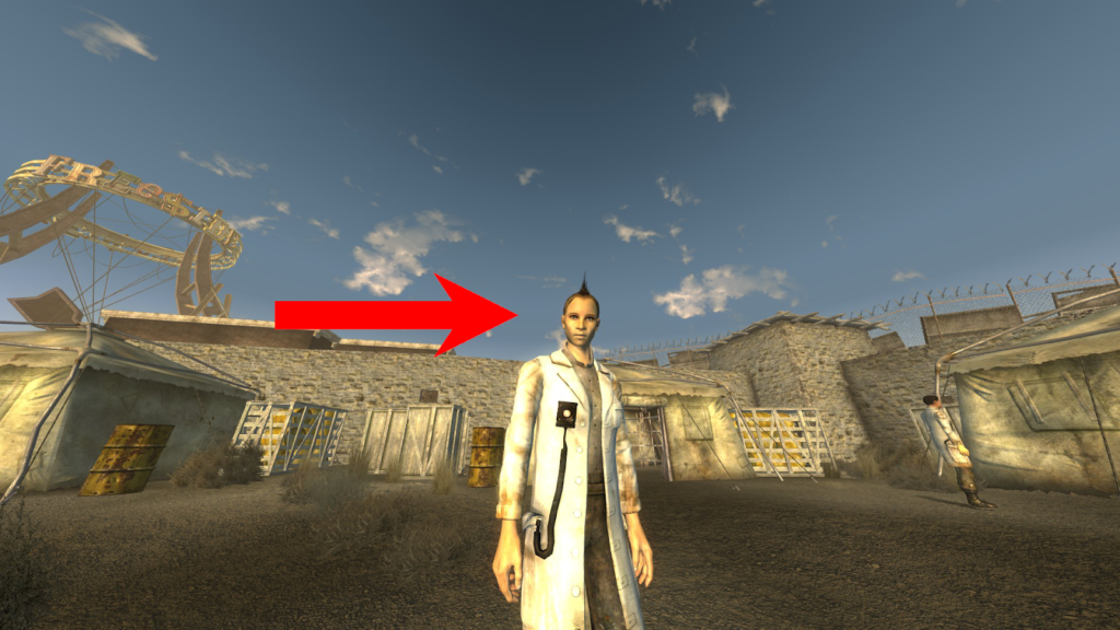 Julie Farkas in the Old Mormon Fort courtyard. | Fallout: New Vegas