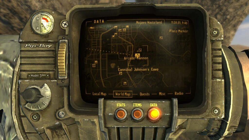 Location of the cave. | Fallout: New Vegas - Enclave Route