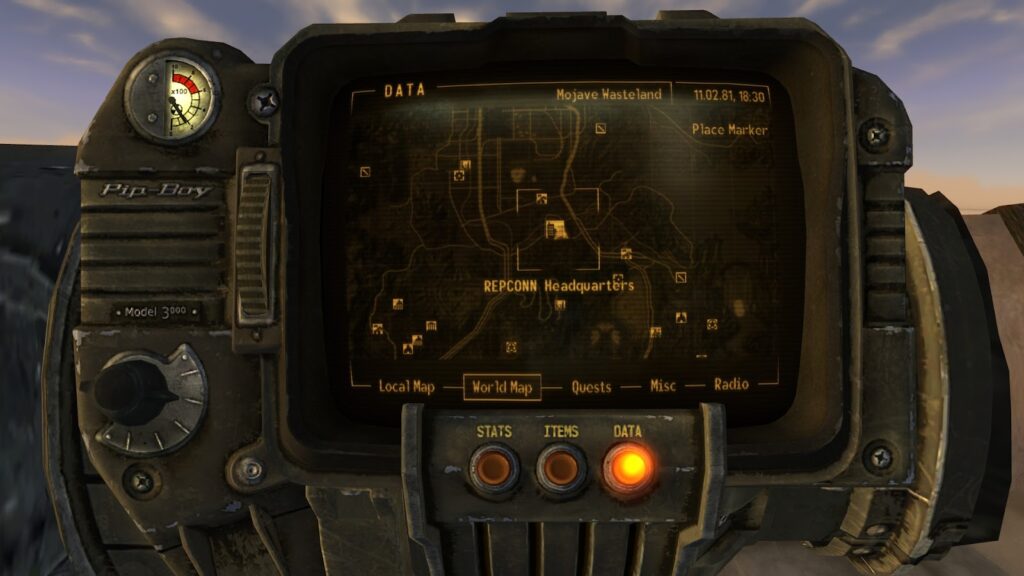REPCONN HQ on the map. | Fallout: New Vegas - Enclave Route
