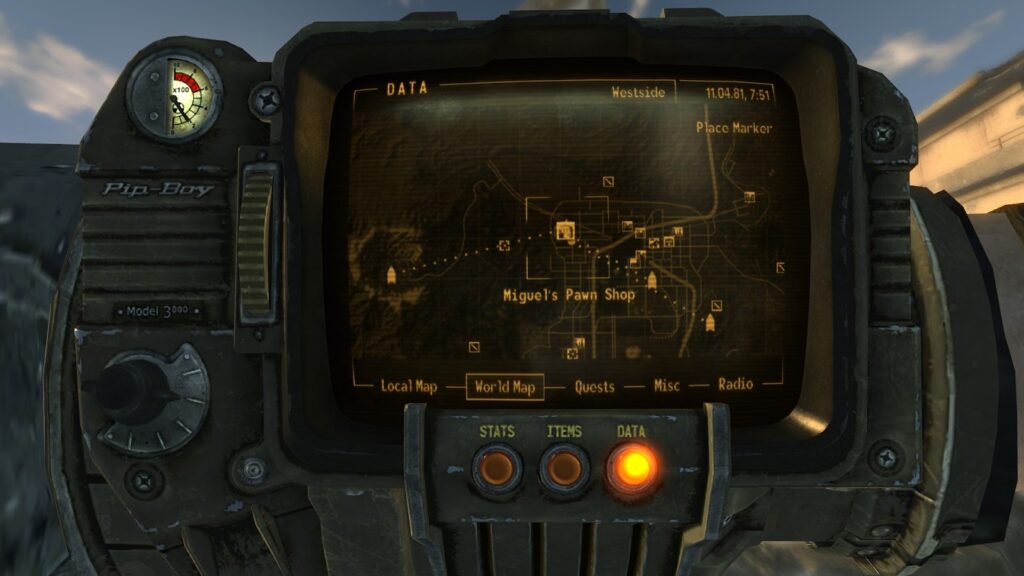 Location of the Pawn Shop. | Fallout: New Vegas - Enclave Route