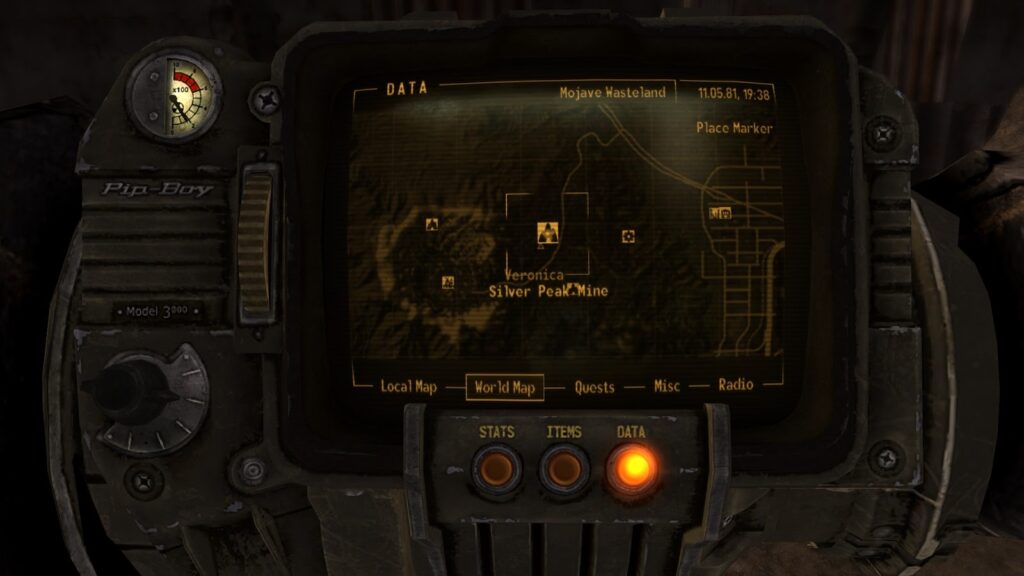 Location of Silver Peak Mine. | Fallout: New Vegas