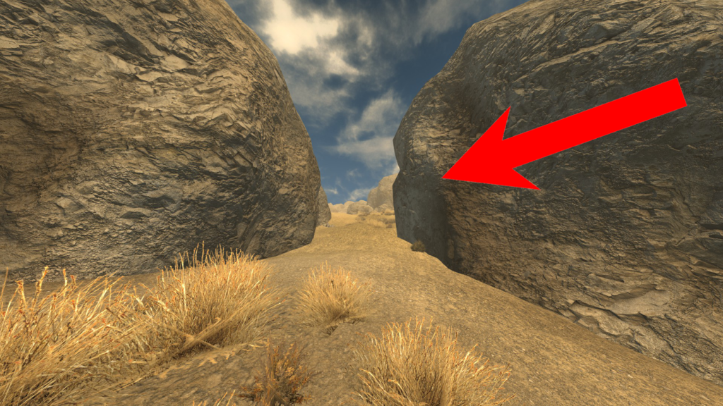 View of the slope from its entrance. | Fallout: New Vegas