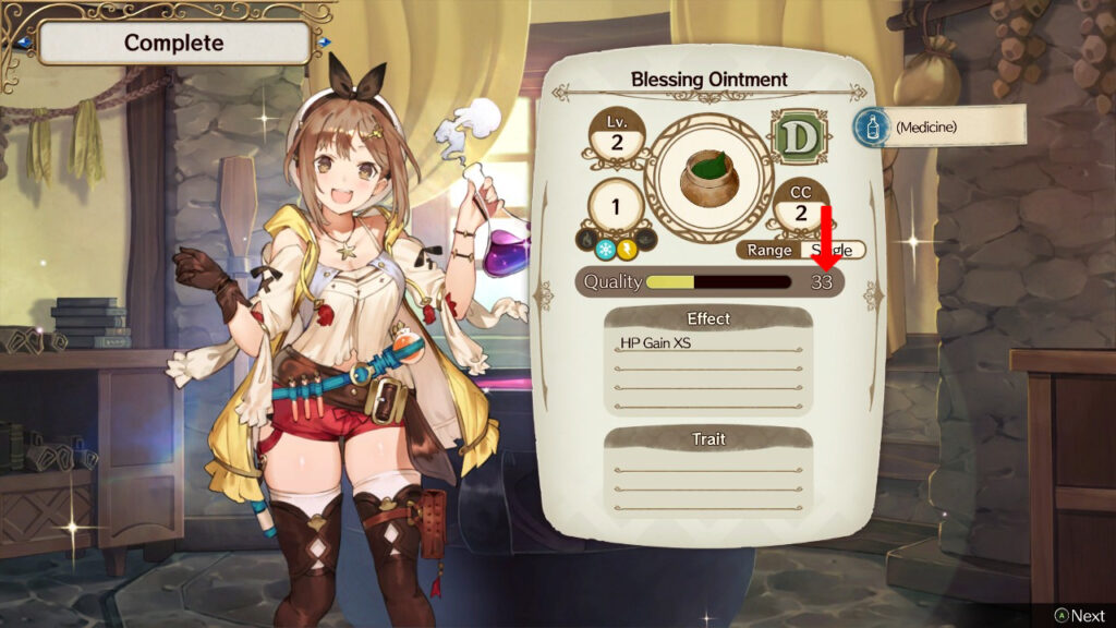Obtaining a Blessing Ointment with 30 Quality. | Atelier Ryza: Ever Darkness & the Secret Hideout
