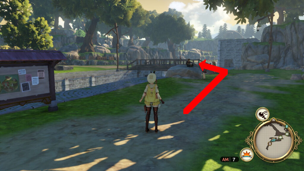 Direction to the water gathering point on Kurken. | Atelier Ryza: Ever Darkness & the Secret Hideout