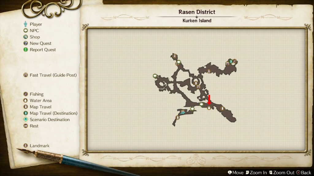 Where to find the water gathering point in the Rasen District. | Atelier Ryza: Ever Darkness & the Secret Hideout