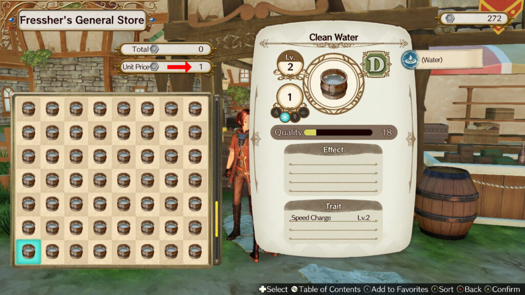 Selling water at Fressher's shop. | Atelier Ryza: Ever Darkness & the Secret Hideout