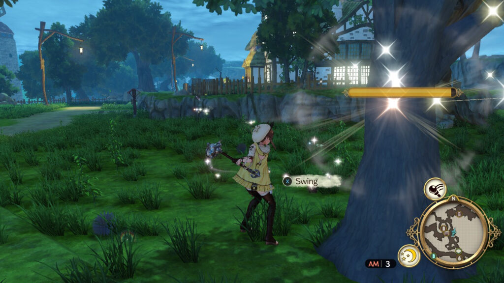 Obtaining Fuel ingredients from the tree outside Ryza's house. | Atelier Ryza: Ever Darkness & the Secret Hideout