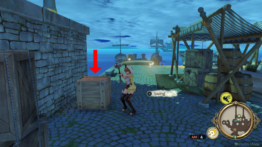 Obtaining Scraps of Paper from the wooden boxes on Kurken Port. | Atelier Ryza: Ever Darkness & the Secret Hideout