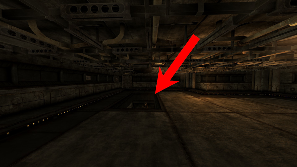 Stairs, view from the point of entry. | Fallout: New Vegas