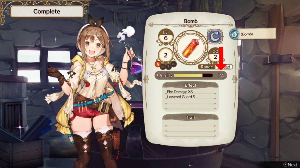 Synthesizing a Bomb that meets the minimum Quality requirement. | Atelier Ryza: Ever Darkness & the Secret Hideout