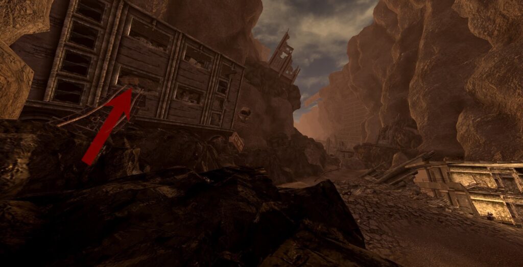 Path to take on your way up to the 2nd floor. | Fallout: New Vegas