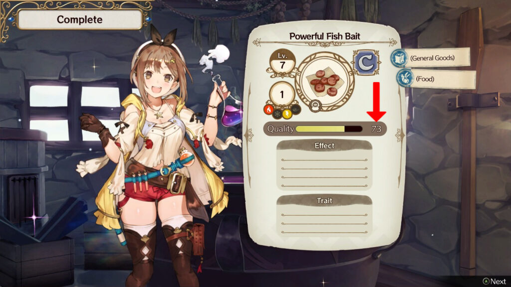 Synthesizing the Powerful Fish Bait of Quality 70. | Atelier Ryza: Ever Darkness & the Secret Hideout