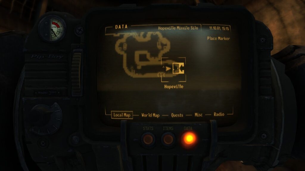Location where to save the game on the Local Map. | Fallout: New Vegas 