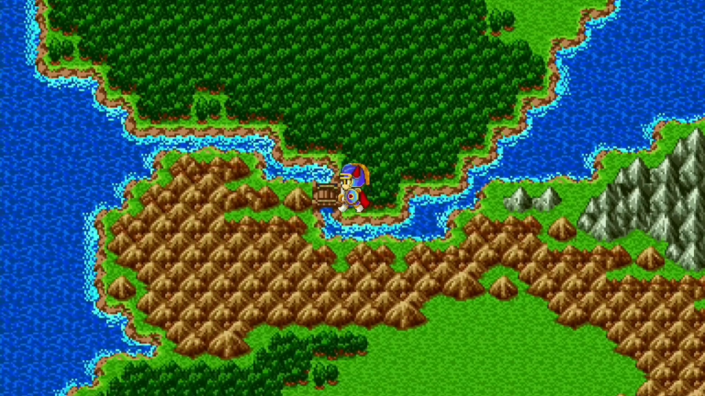 Cross this bridge and keep heading south. | Dragon Quest I