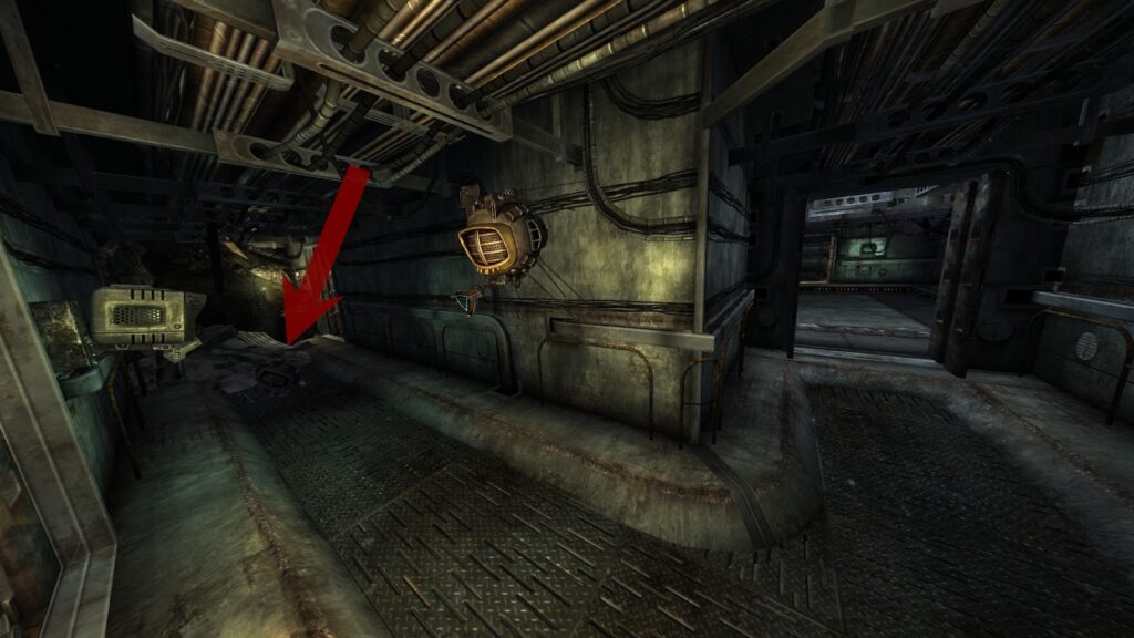 Location of the Eyebot in the silo. | Fallout: New Vegas