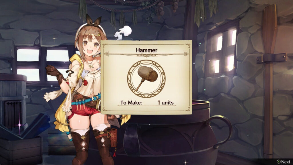 Synthesizing a Hammer. | Atelier Ryza: Ever Darkness & the Secret Hideout