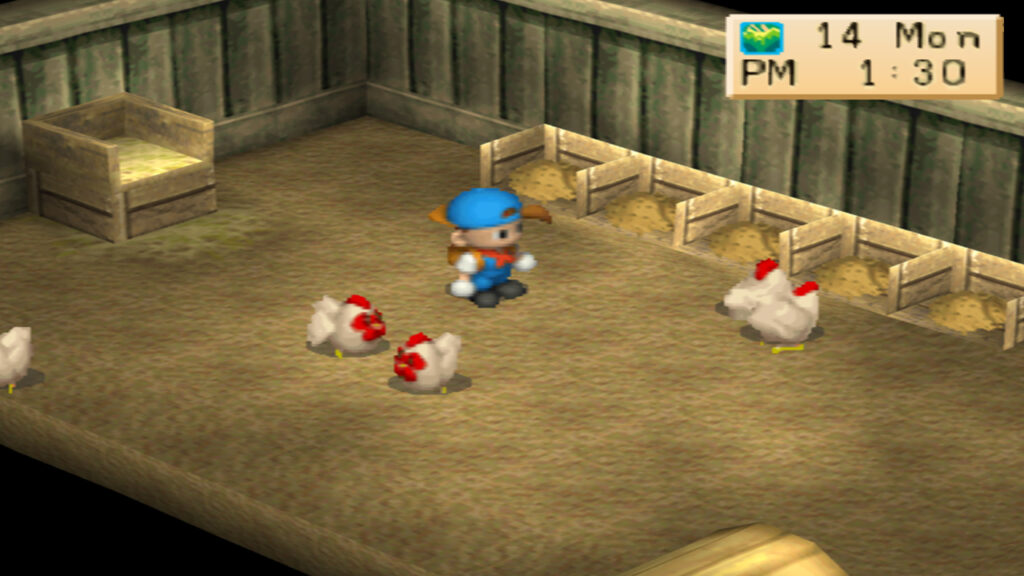Interior view of the normal chicken coop. | Harvest Moon: Back to Nature