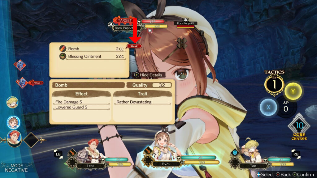 Using the Bomb in battle with a Command Action. | Atelier Ryza: Ever Darkness & the Secret Hideout