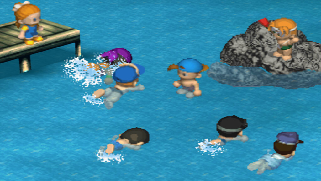 Win the swimming contest for a Power Berry! | Harvest Moon Back to Nature