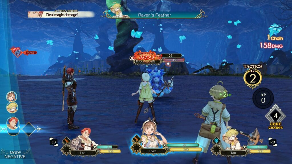 Final stage of the fight, with one Rock Puppet down and the other stunned. | Atelier Ryza: Ever Darkness & the Secret Hideout