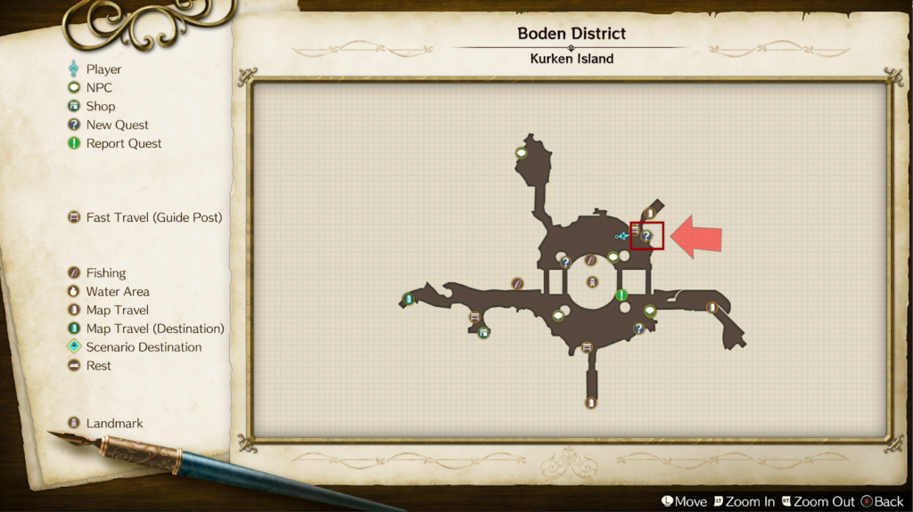 Rolf's location in Boden District. | Atelier Ryza: Ever Darkness & the Secret Hideout