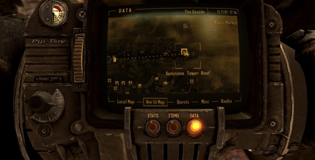 Location of the Sunstone Tower. | Fallout: New Vegas