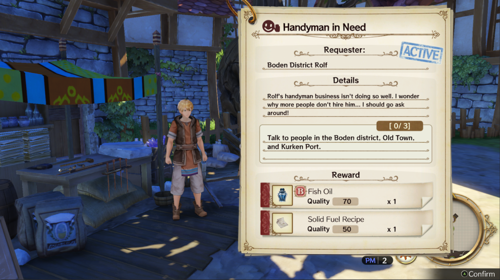 The quest acceptance screen showing you your tasks and the rewards. | Atelier Ryza: Ever Darkness & the Secret Hideout