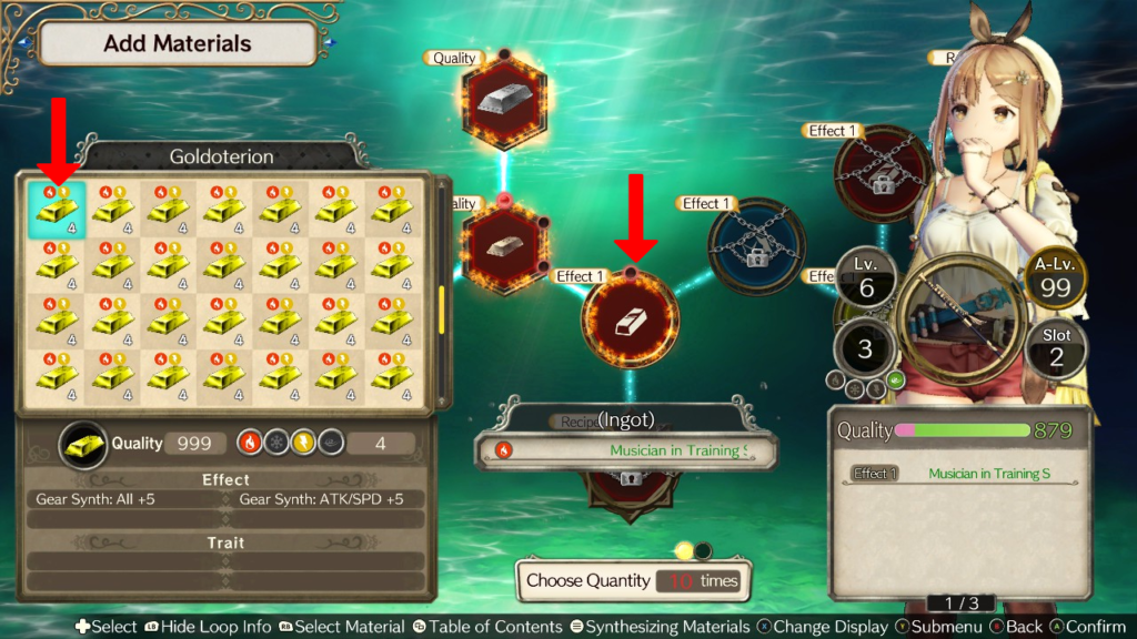 Inserting the Goldoterion in the Effect 1 loop. | Atelier Ryza: Ever Darkness & the Secret Hideout