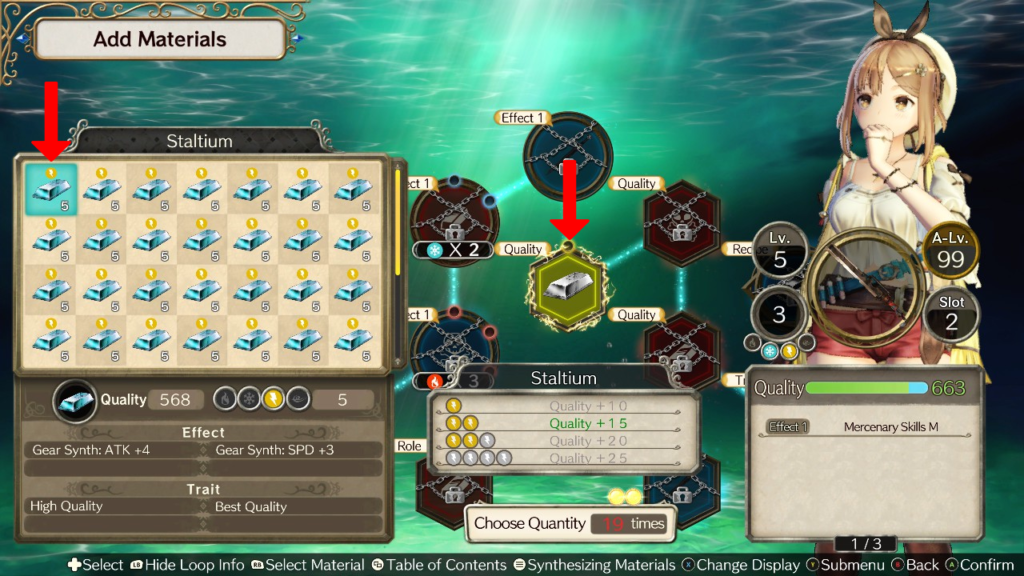 Adding a Staltium to the Traits loop. | Atelier Ryza: Ever Darkness & the Secret Hideout