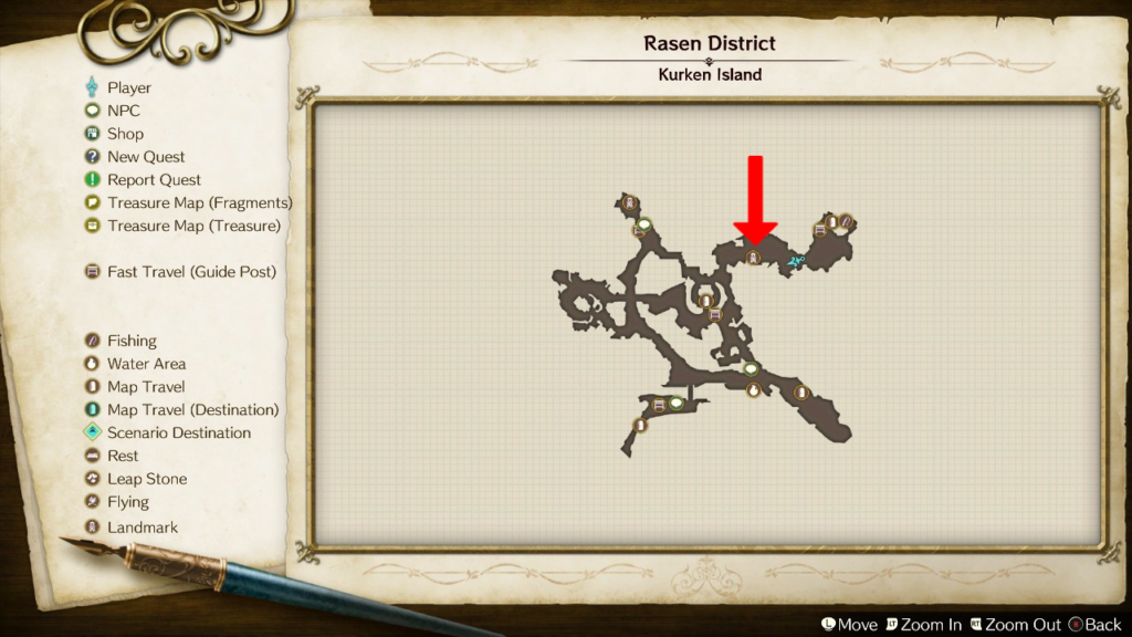 Rainbow Grape Grove's location on the map. | Atelier Ryza: Ever Darkness & the Secret Hideout