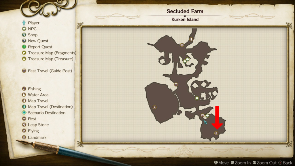 Seaside Hill's location on the map. | Atelier Ryza: Ever Darkness & the Secret Hideout