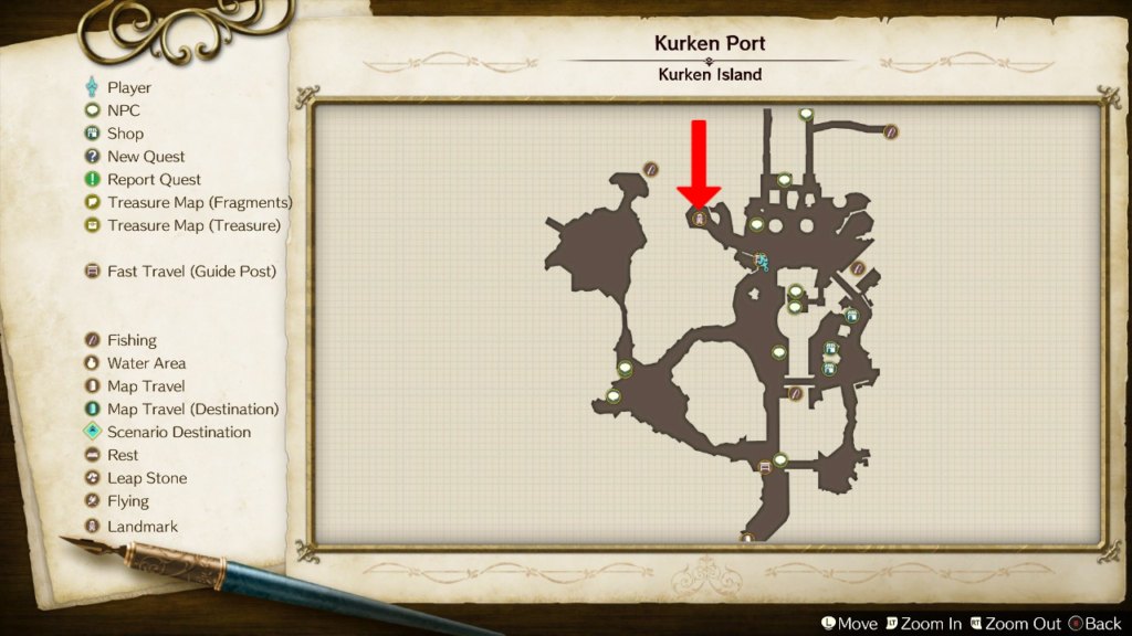 Fairystone Lighthouse's location on the map. | Atelier Ryza: Ever Darkness & the Secret Hideout