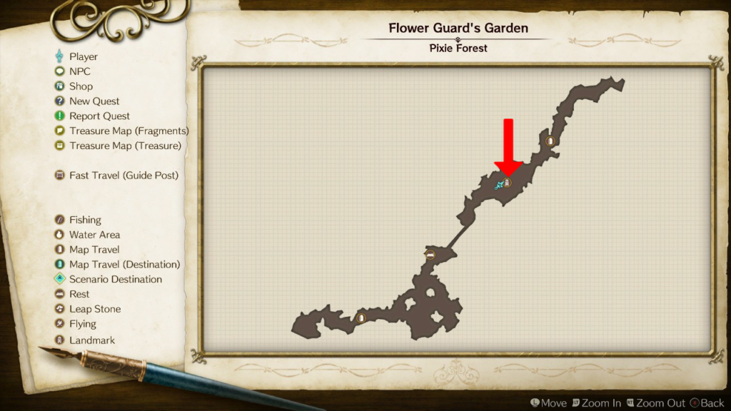 Flower Ring's location on the map. | Atelier Ryza: Ever Darkness & the Secret Hideout