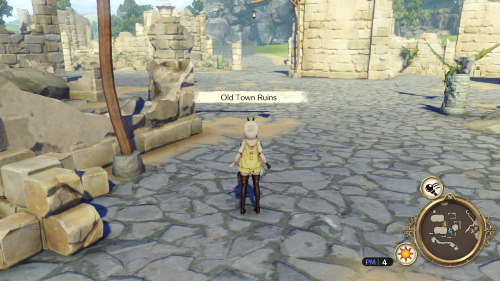 Arriving at the Old Town Ruins on Traveler's Road. | Atelier Ryza: Ever Darkness & the Secret Hideout