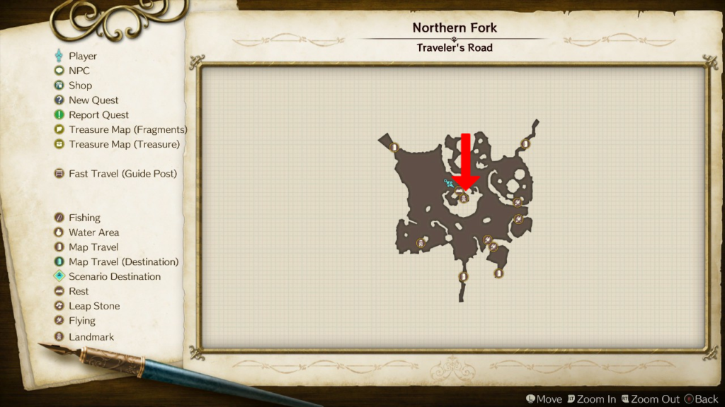 Road Fork Tree's location on the map. | Atelier Ryza: Ever Darkness & the Secret Hideout