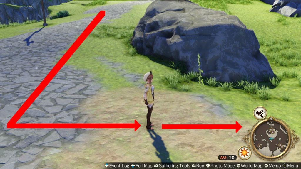The road fork. Continue along the dirt path. | Atelier Ryza: Ever Darkness & the Secret Hideout