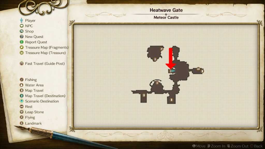 Dragon statue's location on the map. | Atelier Ryza: Ever Darkness & the Secret Hideout